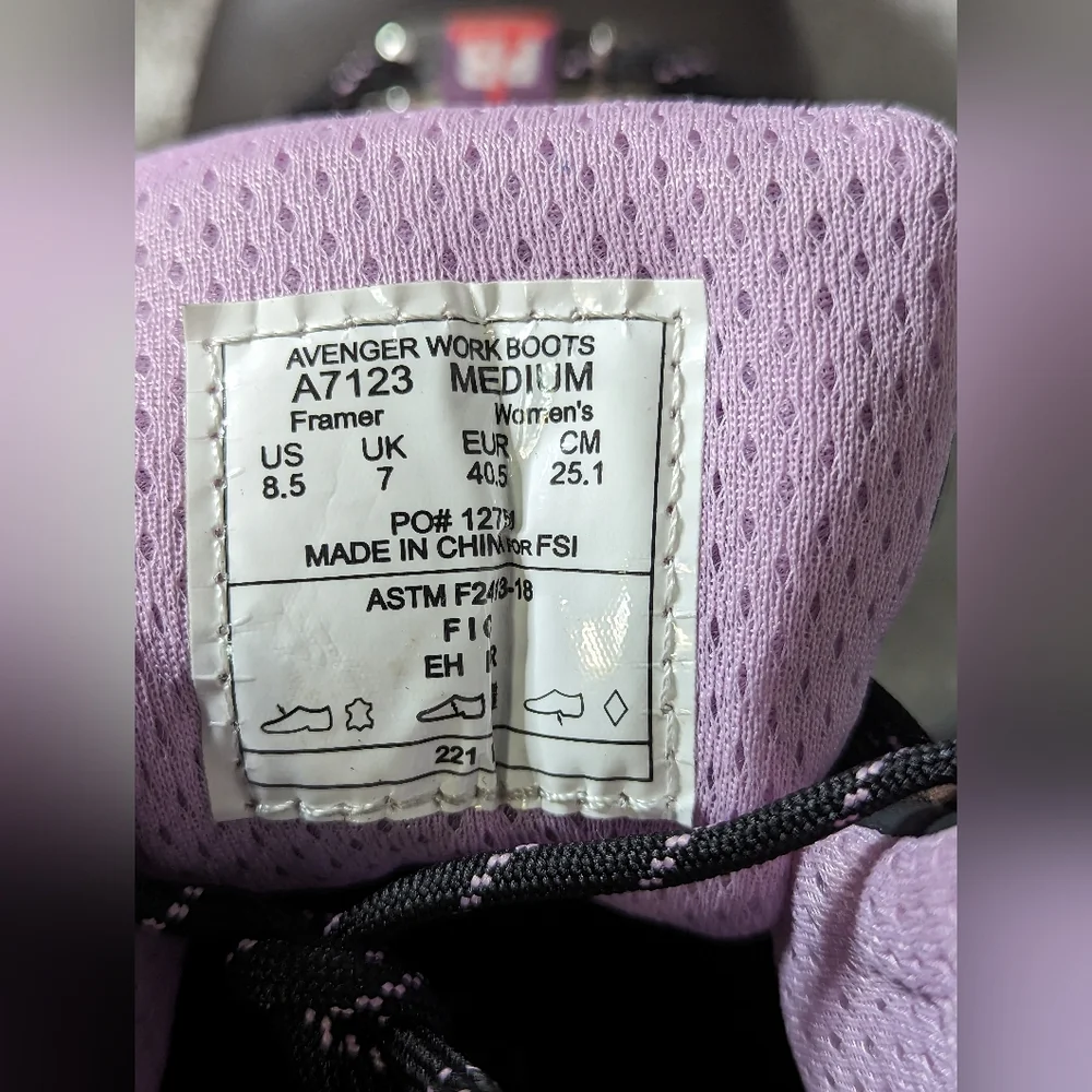 NWT Womens Avenger Composite Work Boots Framer A7123 8.5 M (B) EUC - Picture 7 of 9